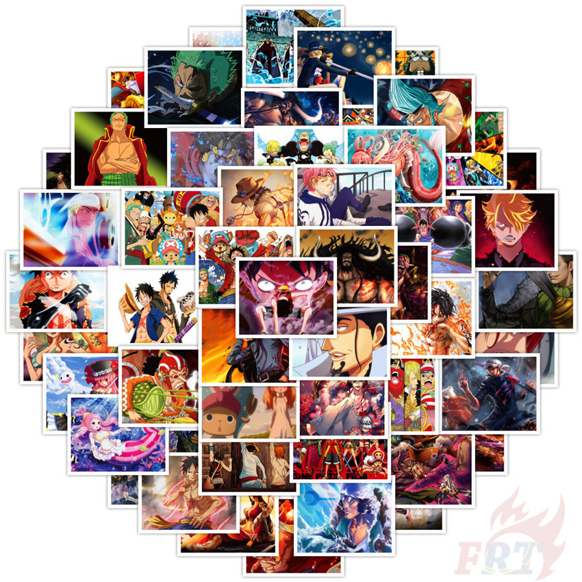❉ One Piece Series 06 Anime Mini Poster Stickers ❉ 50Pcs/Set DIY Fashion Waterproof  Mixed Luggage Laptop Skateboard Doodle Decals Stickers