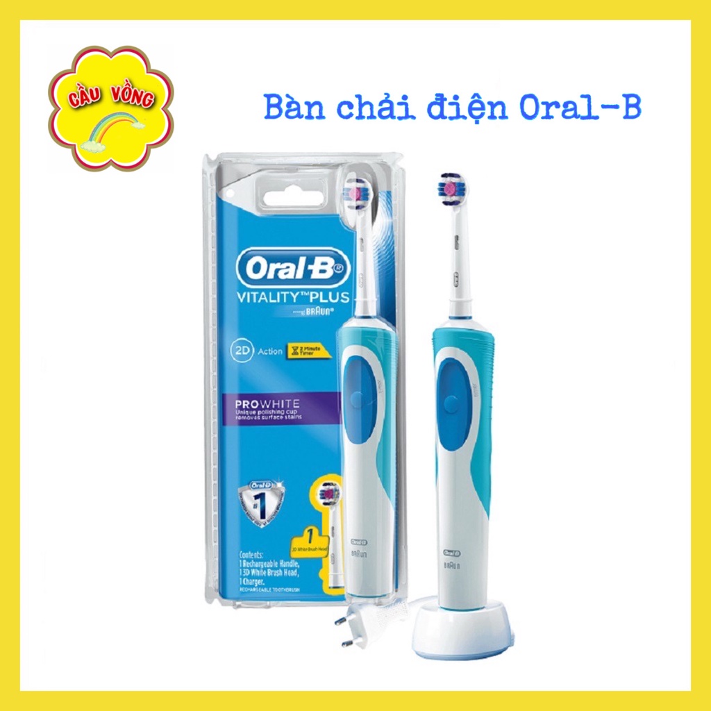 Bàn chải đánh răng điện Oral-B (ÚC) chính hãng - Dành cho người lớn, trẻ em - Giúp sạch mảng bám, chống viêm nướu