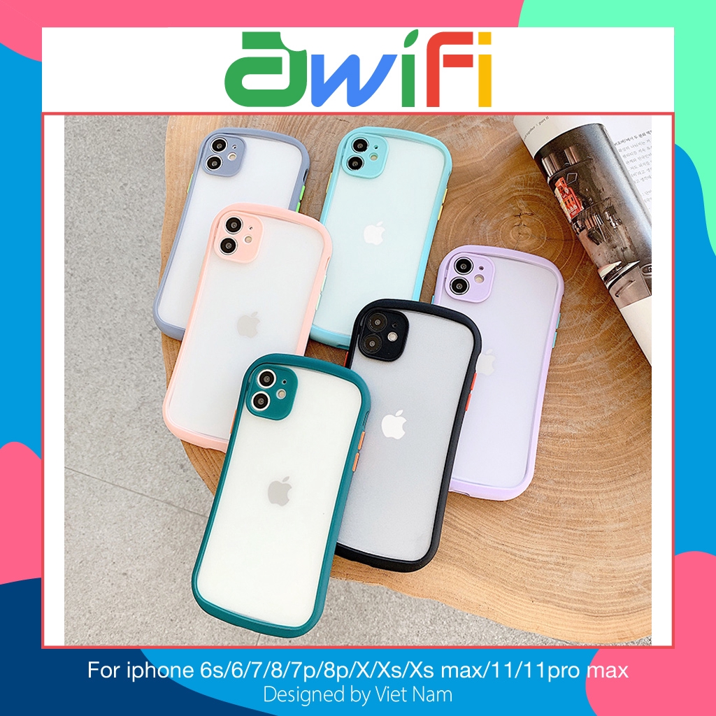 Ốp lưng iphone nhám mờ viền cong 5/5s/6/6plus/6s/6splus/7/7plus/8/8plus/x/xr/xs/11/12/pro/max/plus/promax - Awifi S5-7 | BigBuy360 - bigbuy360.vn
