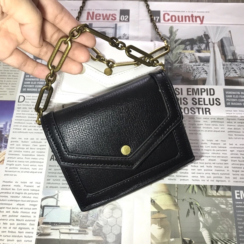 Túi sách mini, túi đeo chéo cnk mini bì thư cầm tay dây xích size 14cm khóa bấm cao cấp phong cách tiểu thư