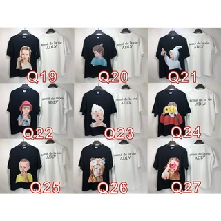 ADLV Áo Thun Ngắn Tay In Hình Sáng Tạo Cho Cặp Đôi