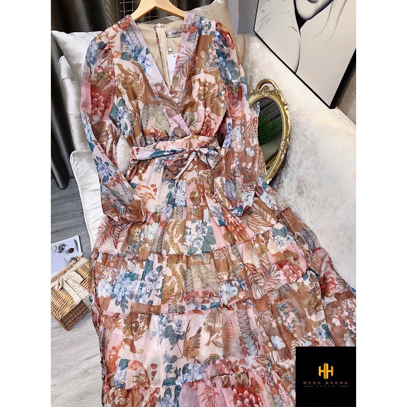 Đầm maxi hoạ tiết hoa văn