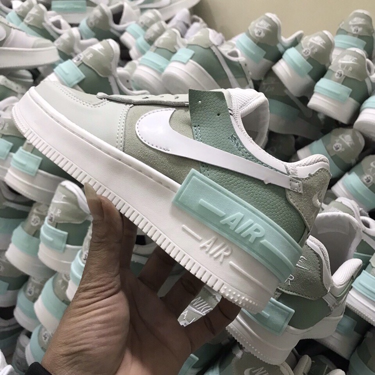 Giày af1 air force 1 shadow xanh thể thao sneaker nam nữ cổ thấp full box