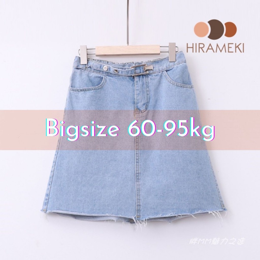 [BIGSIZE] CHÂN VÁY JEAN CHỮ A CÓ THUN SAU LƯNG 60-95KG - CV66