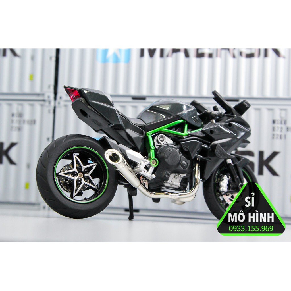 [ Sỉ Mô Hình ] Mô hình xe mô tô Kawasaki Ninja H2R phiên bản sáng đèn 1:12