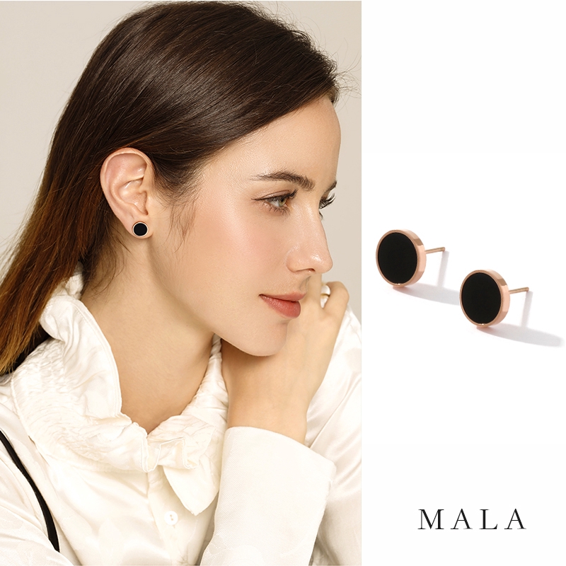 Khuyên tai MAYEBE LAVEND Thép Titan Màu Đen Phong Cách Hàn Quốc Cá Tính