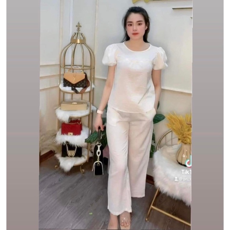 SET BỘ ĐỒ ÁO CHẤT ĐŨI GẦN + QUẦN DÀI DÁNG THỤNG SIÊU HOT 2022