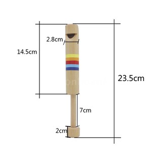 Push & Pull Wooden Fipple Flute Whistle Musical Instrument Toy Gift for Kids Children Boys Girls