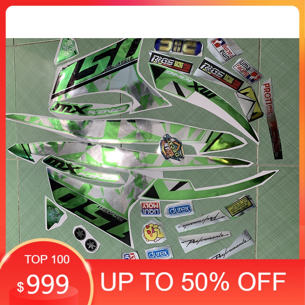 tem exciter 150 Y15ZR xanh lá crom