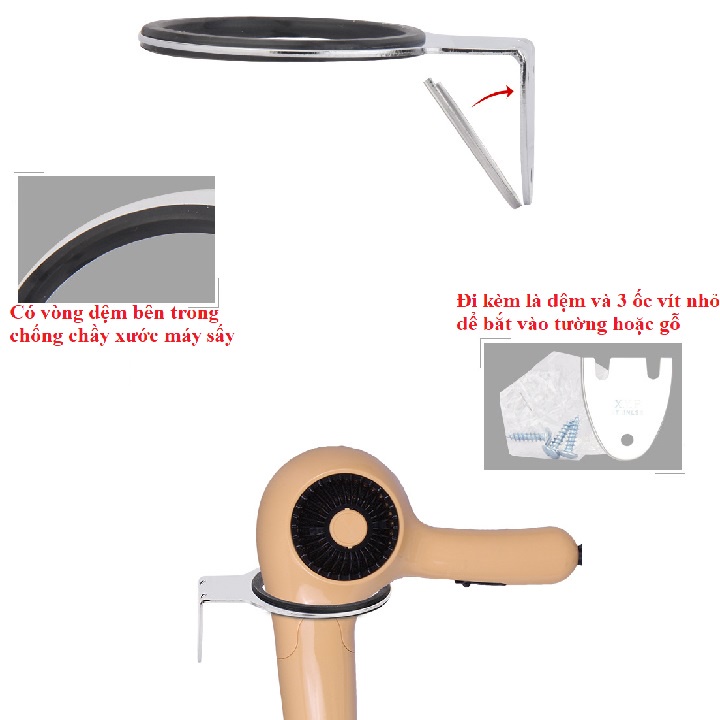 Kệ Giá Để Máy Sấy Tóc Cho Salon Cao Cấp Inox