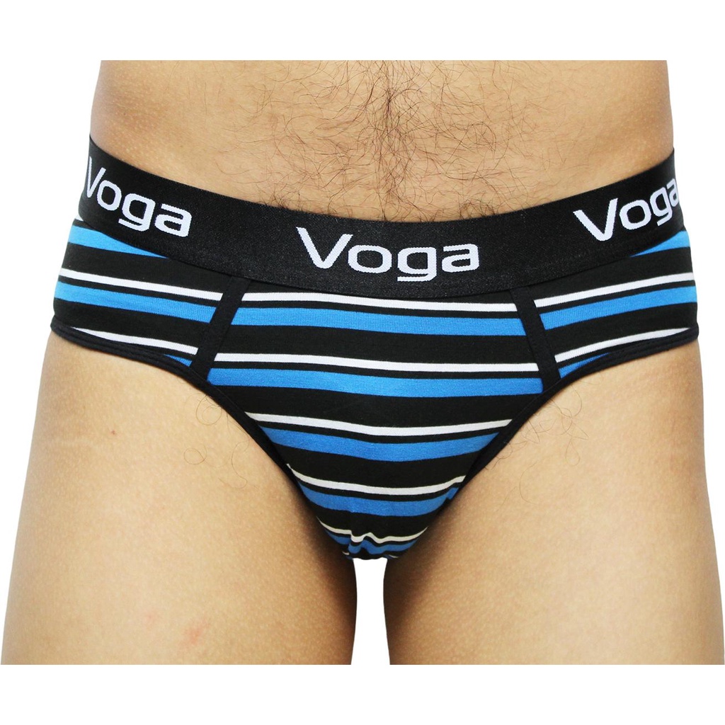 Combo 3 Quần lót nam kiểu sịp tam giác Voga sọc vải thun cotton 100% thoáng mát, sành điệu