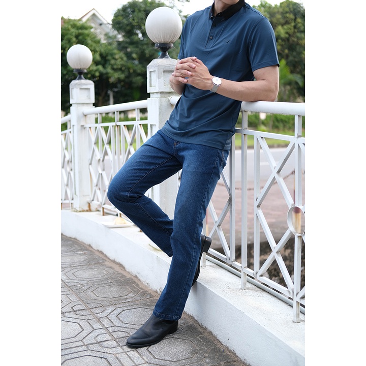 Quần Jean Nam Ống Đứng H90 Chất Bò Co giãn