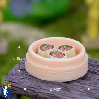 Bánh Xíu Mại Hấp 2.4x0.9cm, Mô hình mini trang trí