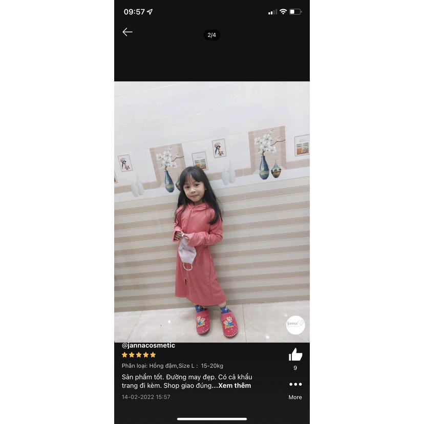 Áo khoác chống nắng toàn thân cho bé tặng khẩu trang