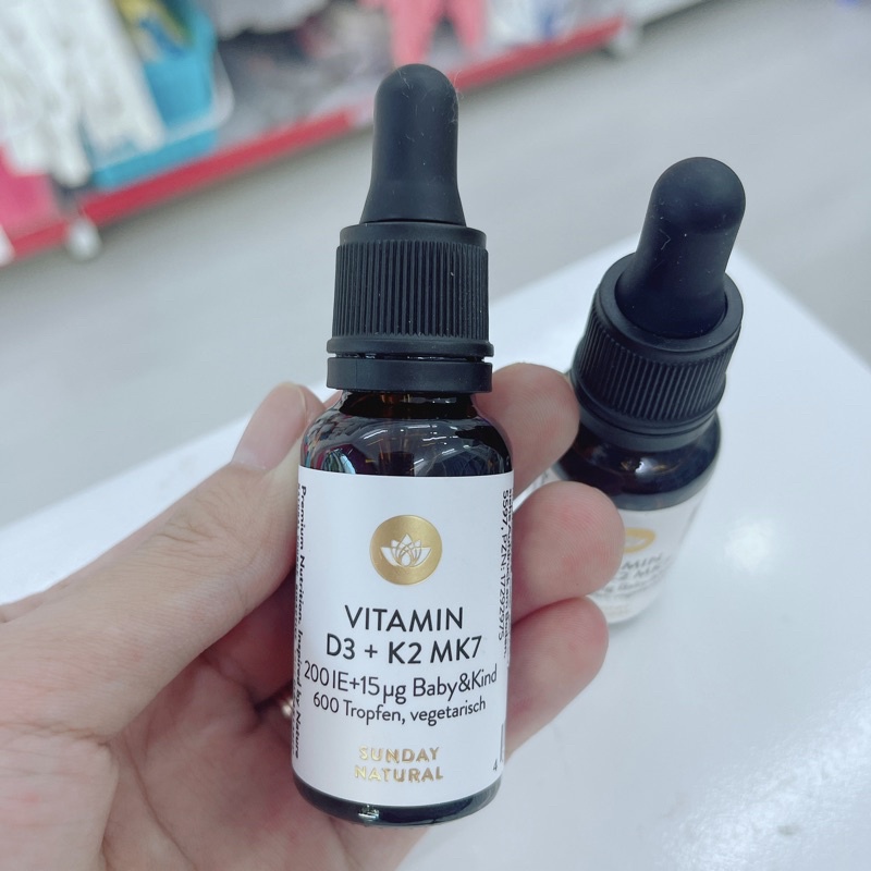 Vitamin D3 K2 MK7 Sunday Natural Tăng Chiều Cao Cho Bé, 200IE của Đức