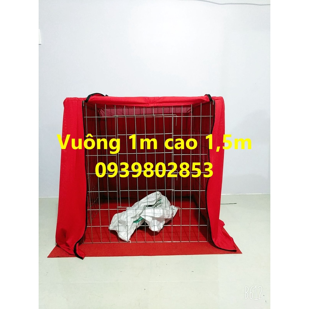 Mùng gà vuông chuồng gà lắp ráp-2 dây kéo