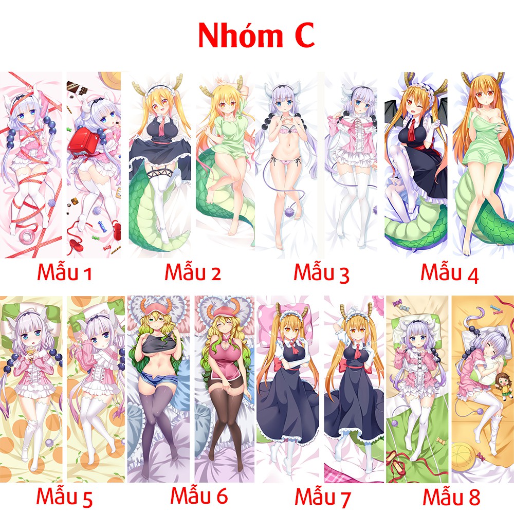 {48 mẫu Dakimakura 5 bộ} Vỏ Gối ôm Anime Eromanga dragon maid, KonoSuba Saekano, Violet Evergarden siêu to dài 1,5mx50cm