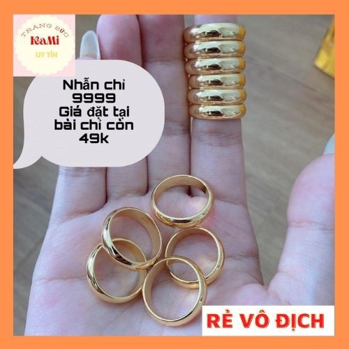 Nhẫn Trơn Chỉ 💎FREESHIP 💎Nhẫn Giá Sỉ Chạm Khắc 9999 Đẹp Sáng