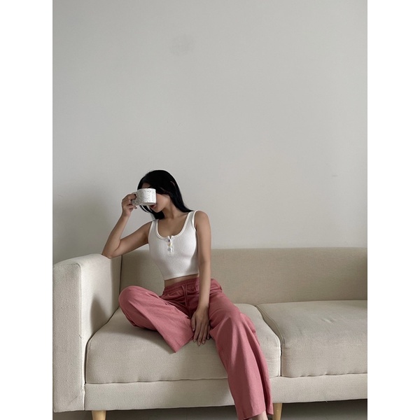 [LEN clothing] quần ống suôn đũi mùa hè màu hồng 8163 | BigBuy360 - bigbuy360.vn