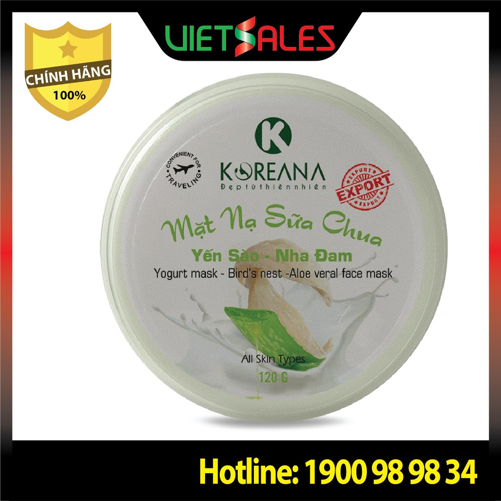 Mặt Nạ Dưỡng Ẩm, Trắng Da Sữa Chua KOREANA CAO CẤP giữ ẩm, dưỡng trắng da - Hũ 120ml | BigBuy360 - bigbuy360.vn