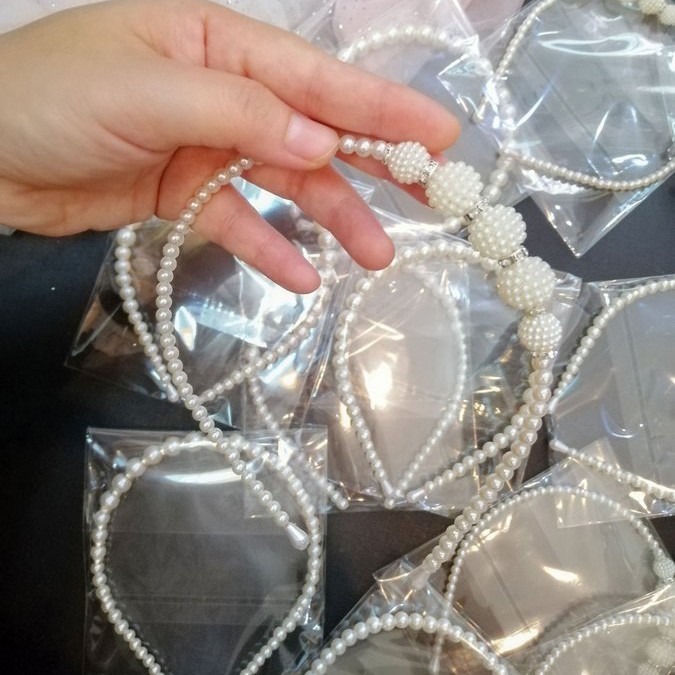 Băng đô ngọc trai hạt trai nhân tạo