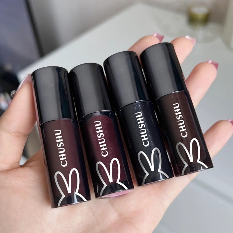 Son Môi Dưỡng Ẩm Chống Thấm Nước 9 Màu Đen Thiết Kế Thỏ Chushu YD