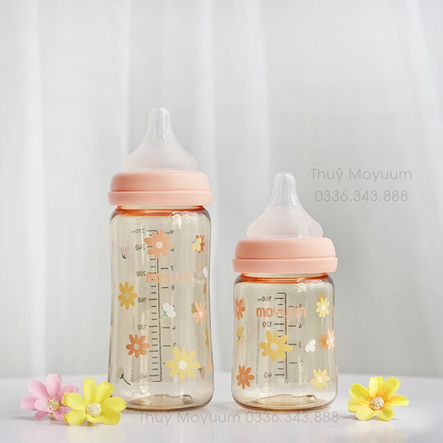 Bình sữa Moyuum Hoa cúc, Moyuum Hồng, Moyuum Daisy 170ml/270ml Hàn quốc