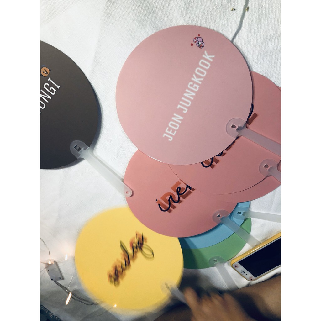 Quạt tròn 20cm - Quạt cầm tay in theo yêu cầu 2 mặt