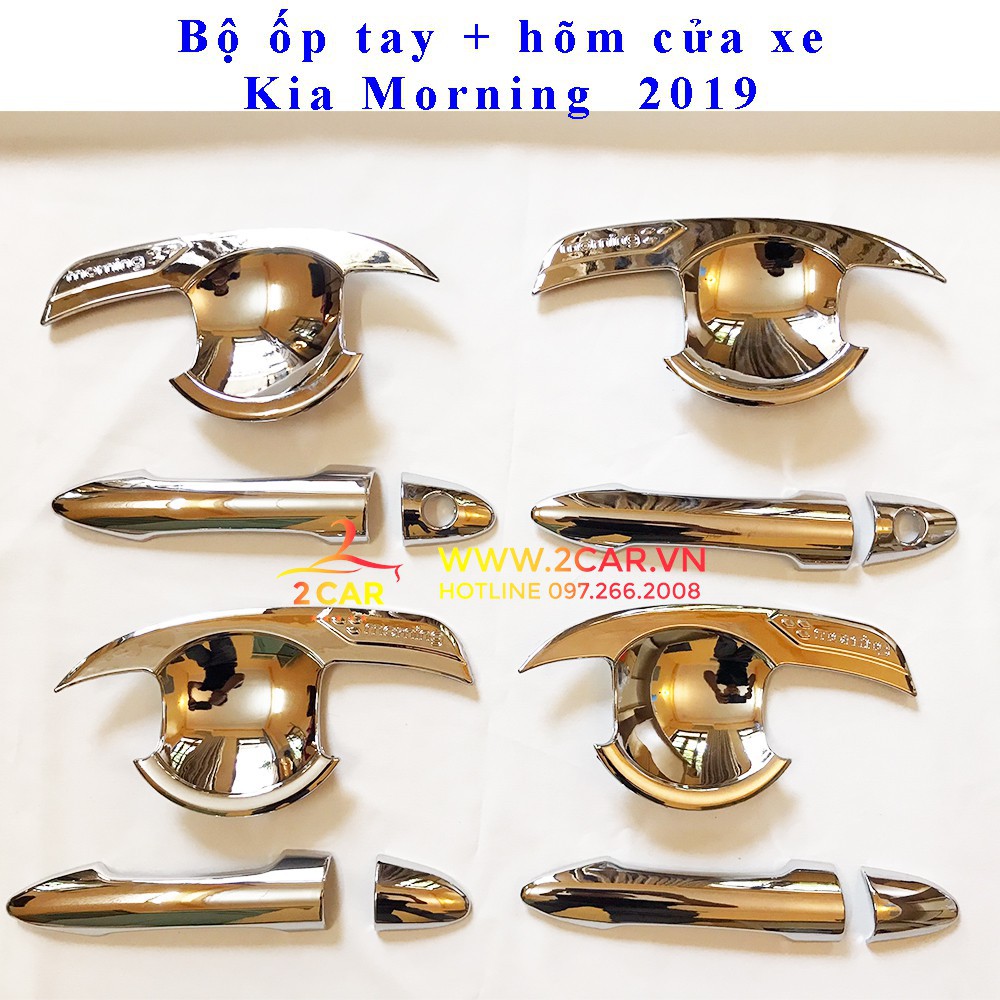 Ốp tay, hõm cửa xe KIA Morning 2012-2020 mạ Crom