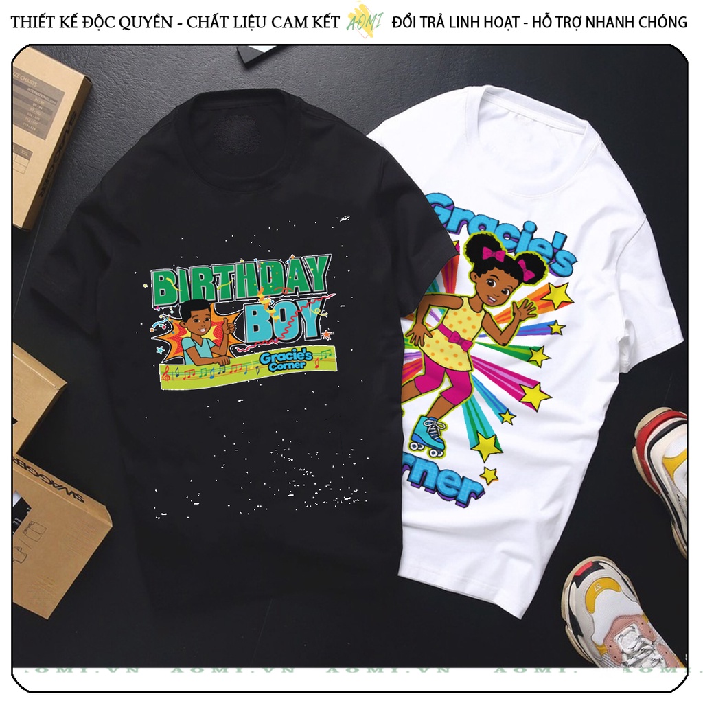 ÁO THUN Phonics Song - Gracie's Corner UNISEX PHÔNG ĐEN TAY NGẮN NAM NỮ GIA ĐÌNH CẶP ĐÔI SIZE TRẺ EM BÉ TRAI GÁI AOMIVN