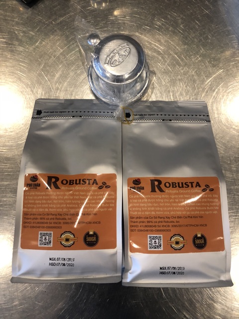 COMBO 1 Kg (2 gói) cà phê Robusta Buôn Ma Thuột Phú Xuân Coffee - Cafe bột rang xay pha phin gu đậm đắng