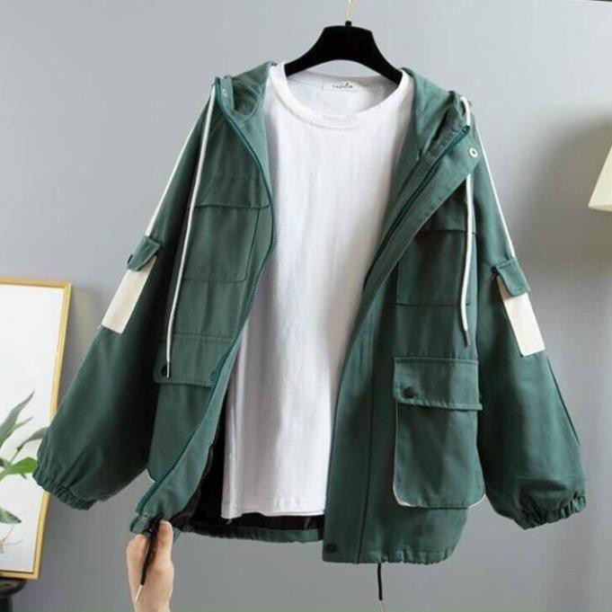 Áo Khoác Kaki Nam Nữ 6 Túi Hộp 2 Lớp Form Rộng Thoải Mái