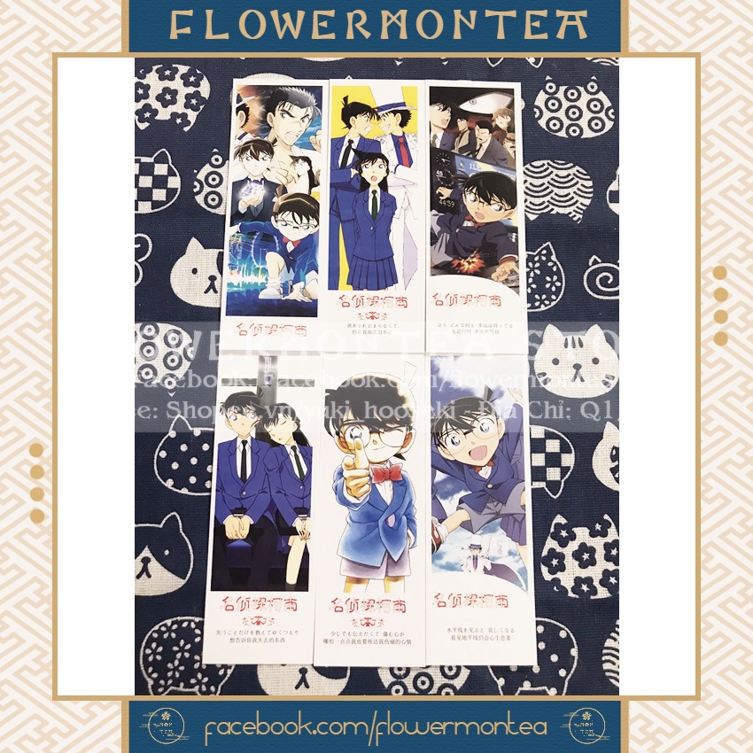 Set 6 Thẻ Đánh Dấu Sách | Bookmark Giấy - Detective Conan | Thám Tử Lừng Danh Conan