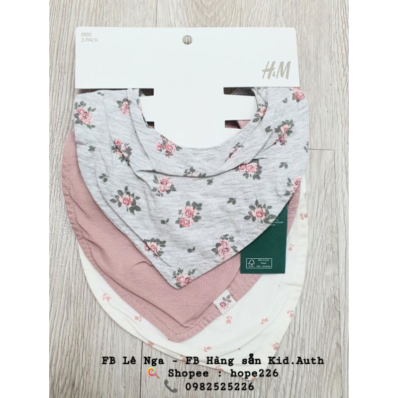 Set 3 yếm hoa nhí cực xinh săn sale H.M UK (1 size)