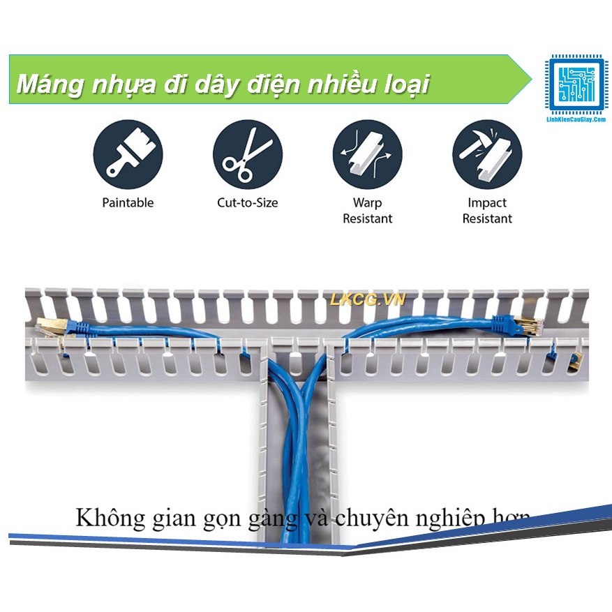 Máng nhựa đi dây điện nhiều loại Giá 1 mét (Cắt làm 2 đoạn 50Cm)