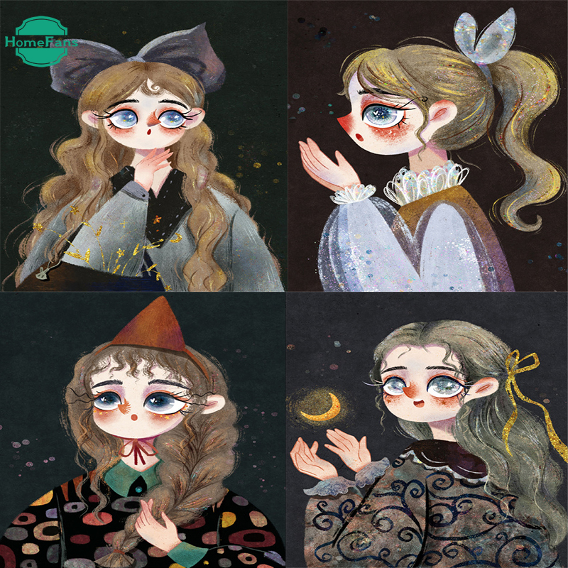 Bộ Dụng Cụ Làm Tranh Đính Đá 5D Họa Tiết Cô Gái Độc Đáo Kích Thước 30x40cm DIY Dùng Trang Trí