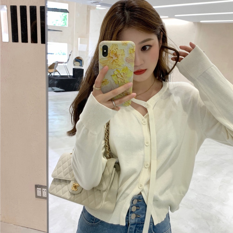 Áo khoác cardigan dệt kim dáng rộng phong cách hàn quốc thời trang mùa thu cho nữ