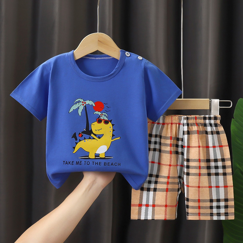 Áo Thun Cotton Tay Ngắn Thoáng Khí Thời Trang Mùa Hè Cho Bé Trai Và Gái