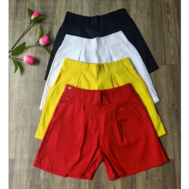 Quần short nữ cạp cao Thu Hà quần đùi kaki bền mát, thiết kế trẻ trung năng động QKH.48