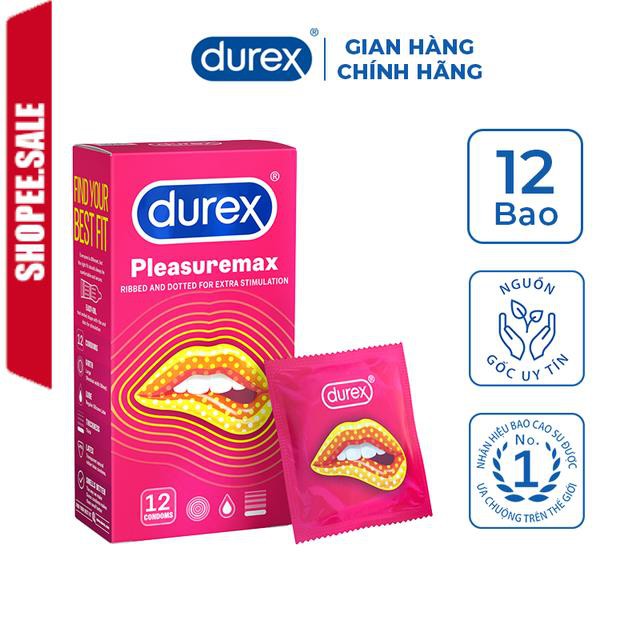 [ Hàng Chính Hãng] Bao cao su Durex Pleasuremax 12 bao ( Che tên Sp trước khi gửi)