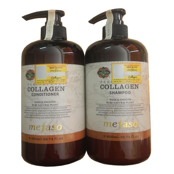 Dầu Gội và Xả Mefaso argan oil collagen 750ml mới