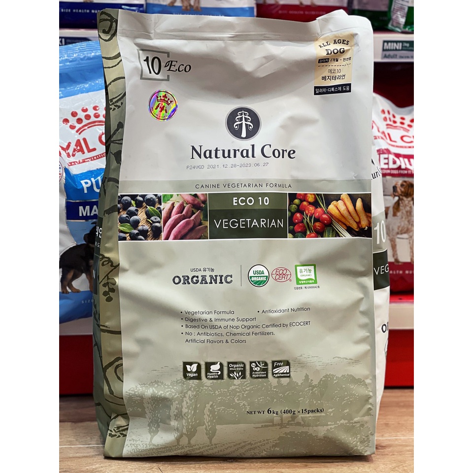 Thức ăn Natural core làm từ rau củ bao 6kg cho chó hạt chay