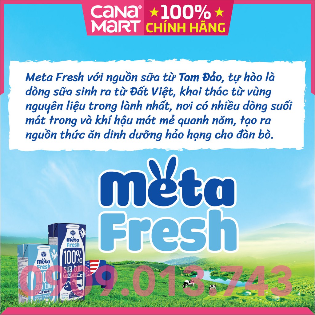 Thùng sữa tươi Nutricare Meta Fresh Có Đường sữa non tăng cường miễn dịch (110ml)