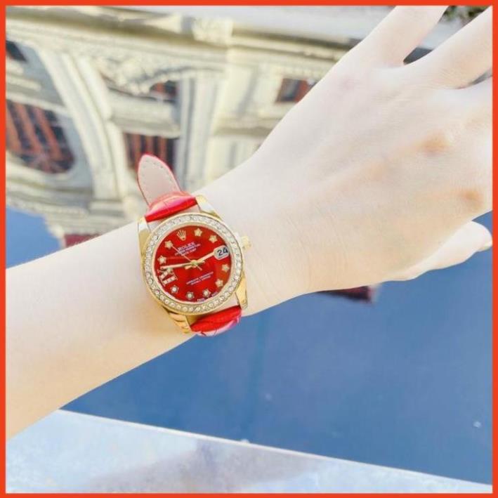 Đồng hồ Rolex nữ dây da nhẹ nhàng thanh lịch phong cách hàn xẻng