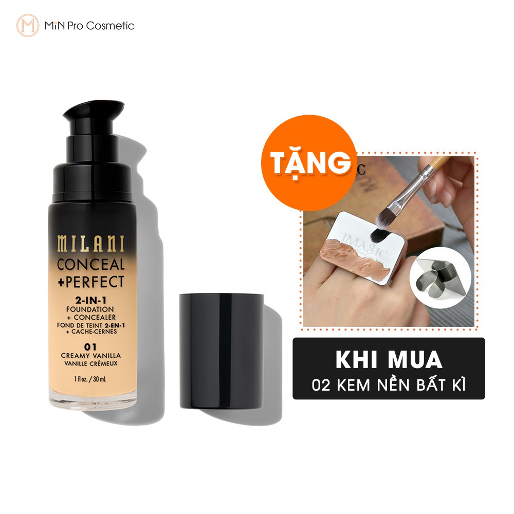 Kem nền Milani Conceal + Perfect 2in1 Foundation + Concealer 30ml