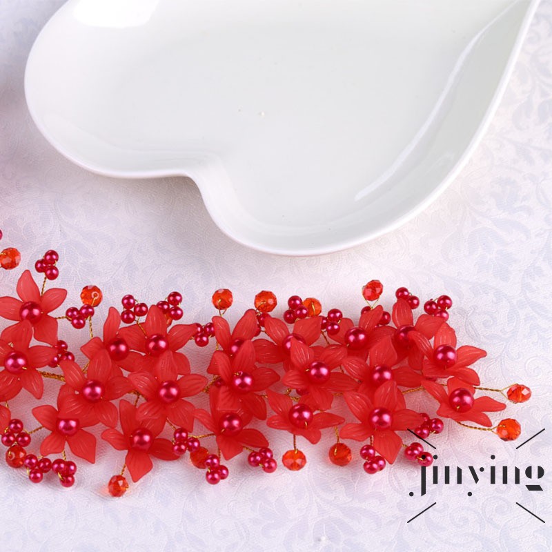 Vòng hoa cài tóc GETNOIVAS đính hạt ngọc trai cho cô dâu