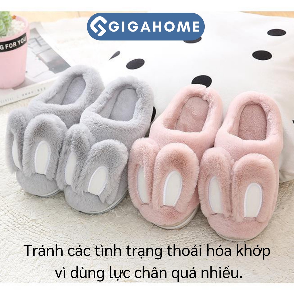 Dép Lông Đi Trong Nhà Tai Thỏ GIGAHOME Cao Cấp, Chống Trơn Trượt 8608