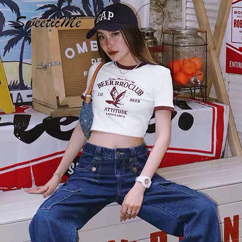 Áo Croptop In Họa Tiết Mới Quyến Rũ Thời Trang Cho Nữ