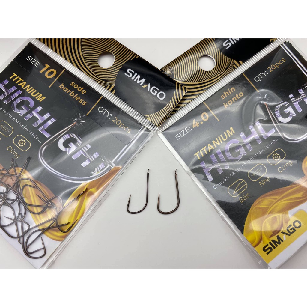 Lưỡi Câu Cá Simago Titan Sode Barbless Không Ngạnh Phù Hợp Câu Rô Chuyên Câu Đài, Câu Đơn