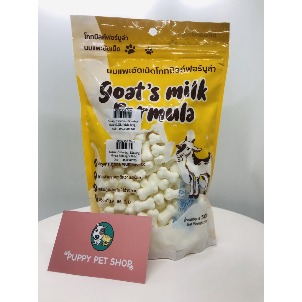 Xương thưởng sữa dê bổ sung canxi , vitamin , khoáng Goat's milk formula 500g cho chó mèo